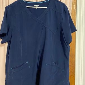 Navy Blue Scrub Top